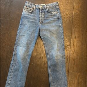 Agolde Women's Mid-Wash Cropped Jeans